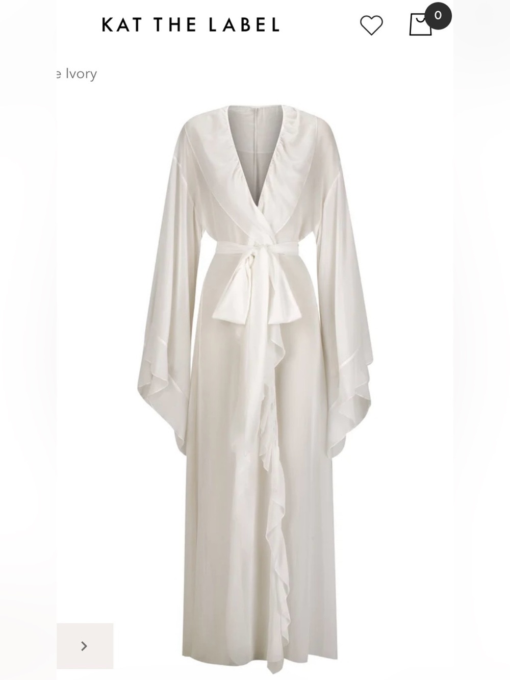 *NWOT* The Bella Robe Ivory by Kat the Label, XS/S